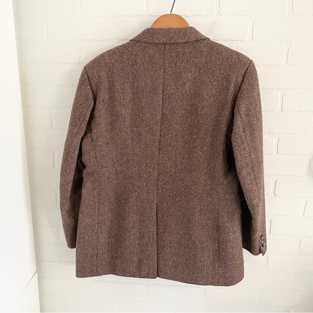 Vintage Wool Tweed Blazer Brown Heritage Power Jacket Canada Size 44S - Picture 8 of 16